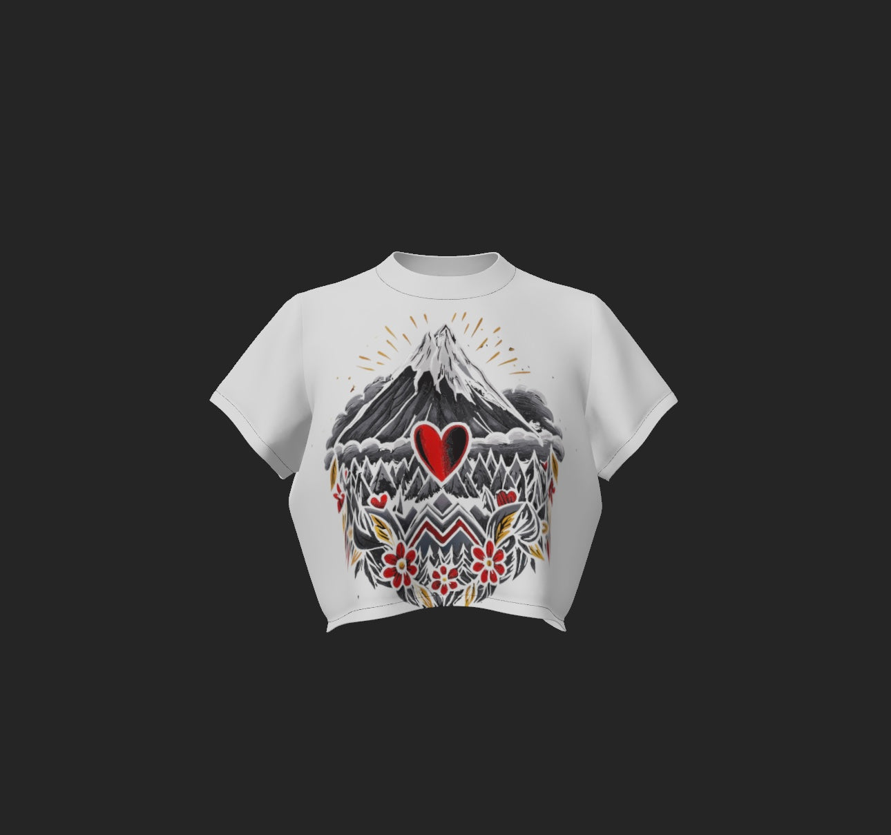 Crop Tee - Black Stitching