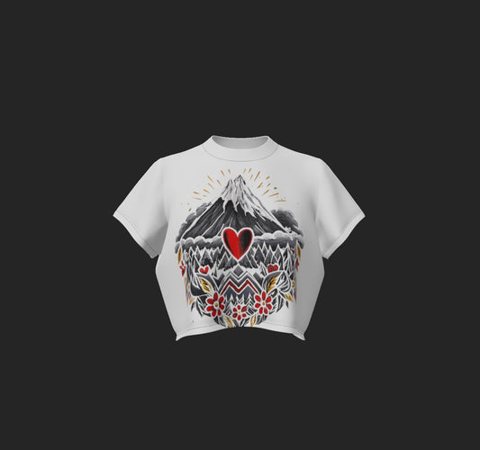 Crop Tee - Black Stitching