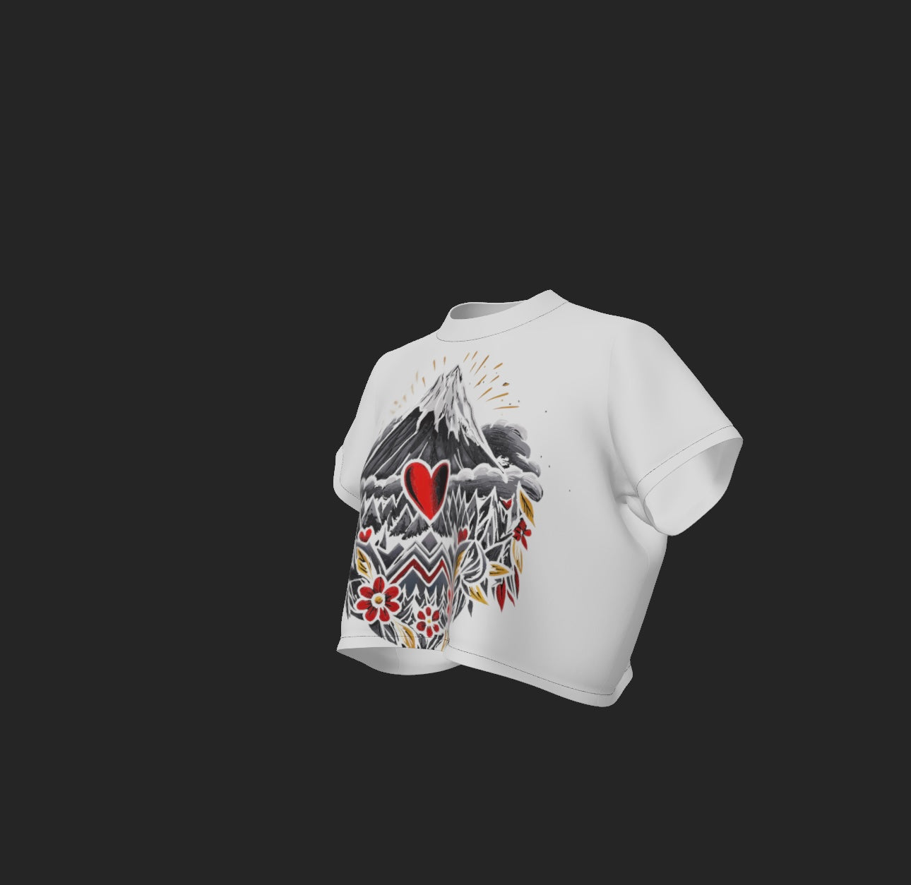 Crop Tee - Black Stitching