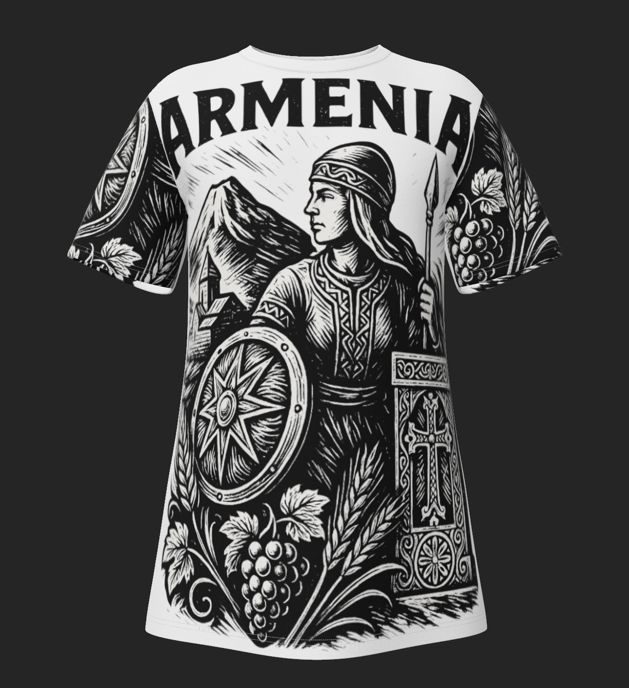 All Over  ARMENIA Print Cotton T-Shirt