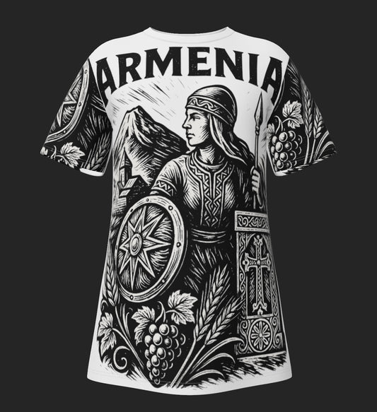 All Over  ARMENIA Print Cotton T-Shirt