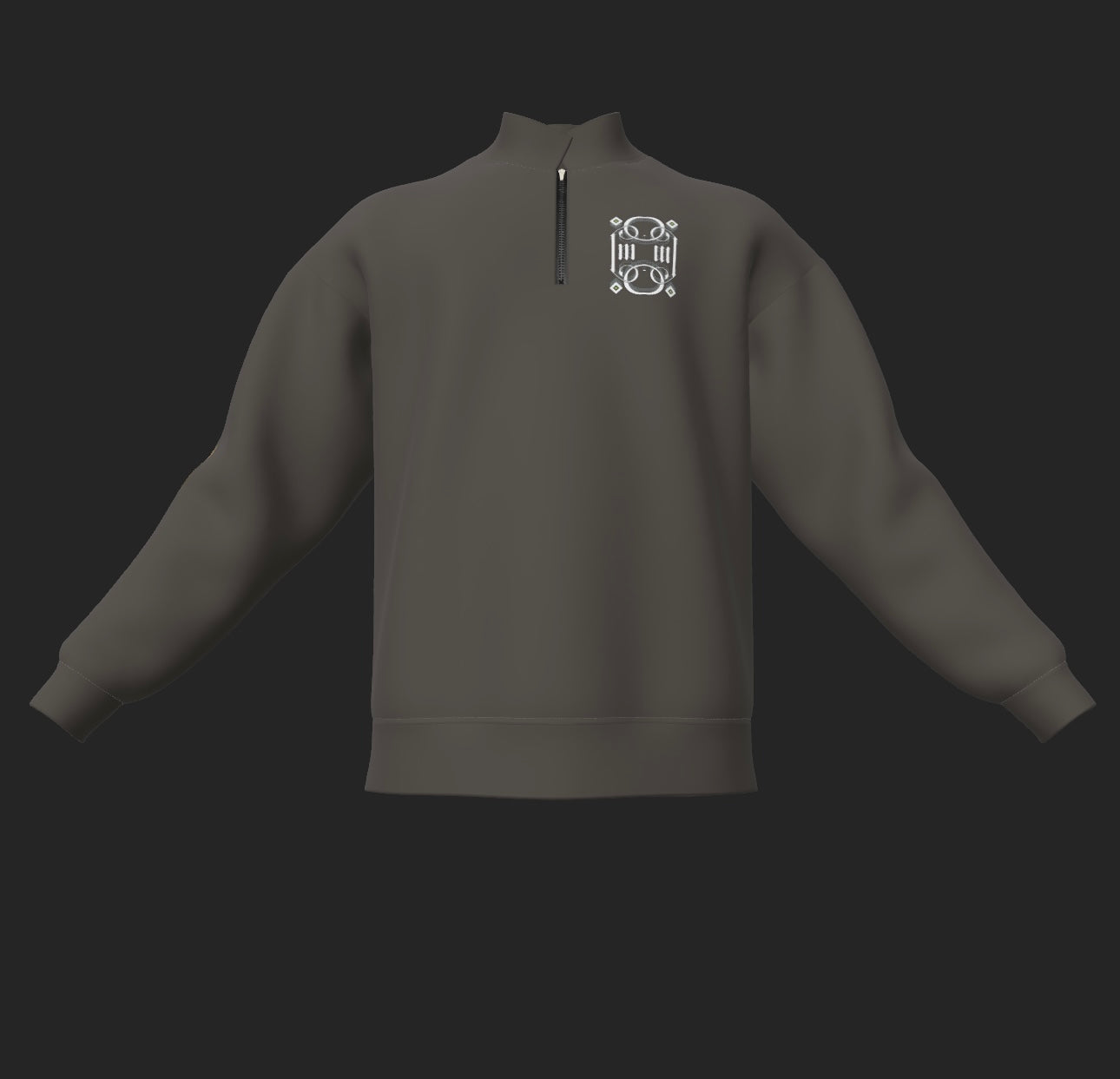 Luxury Quarter-Zip Sweatshirt - Grey ՀԱՅ